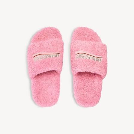 balenciaga furry slides