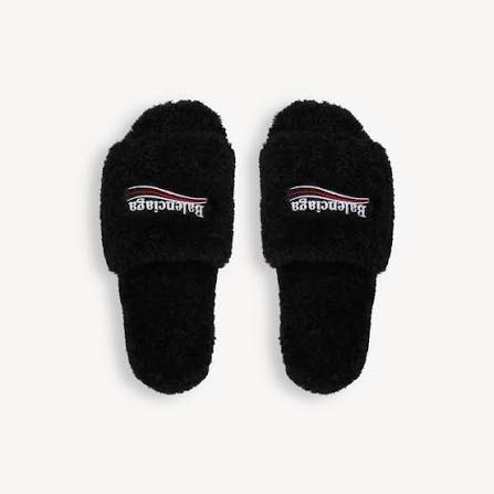 balenciaga furry slides