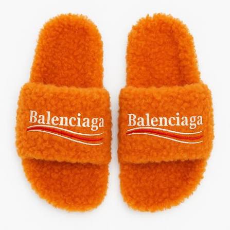 balenciaga furry slides